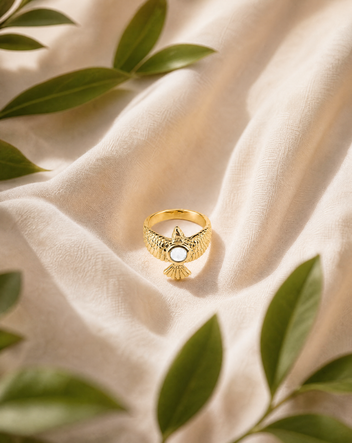 DreamWeaver Clear Quartz Ring, Gold