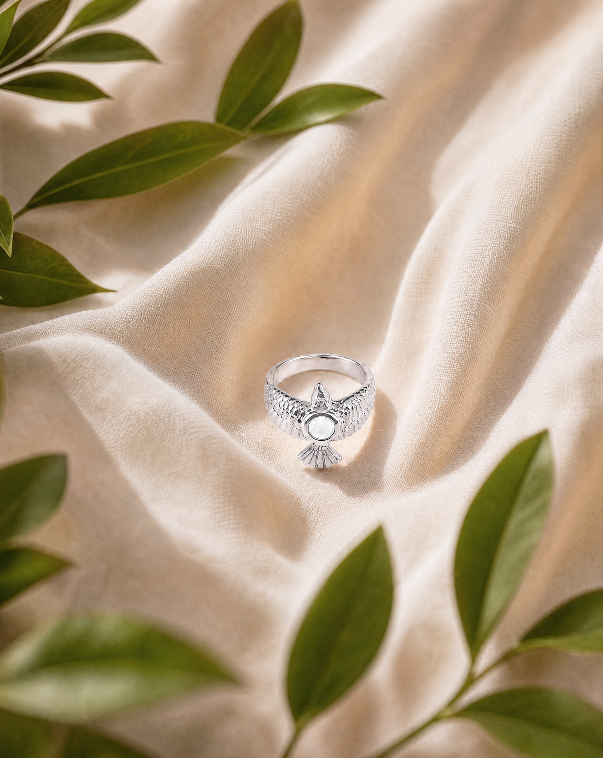 DreamWeaver Clear Quartz Ring, Silver