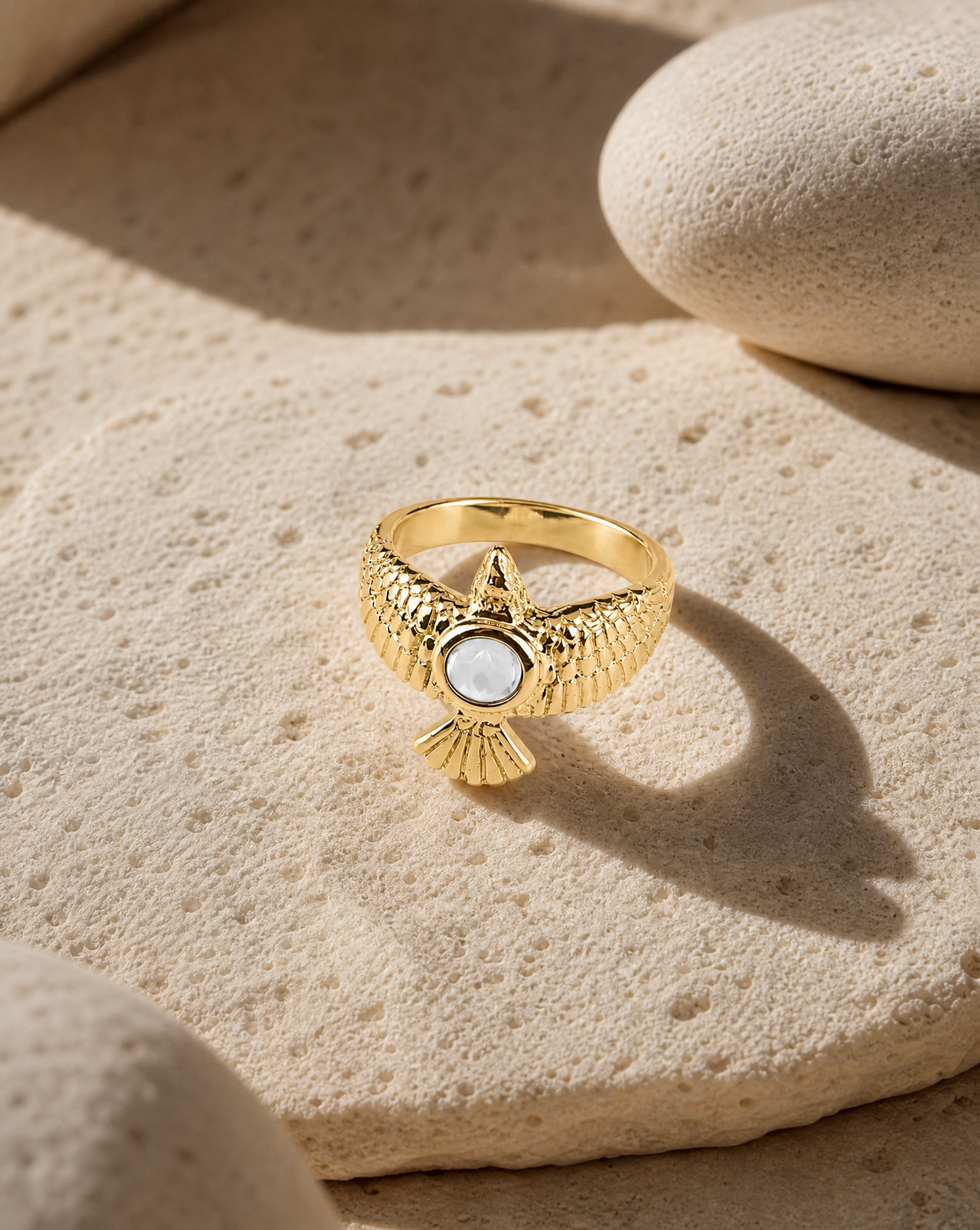 DreamWeaver Clear Quartz Ring, Gold