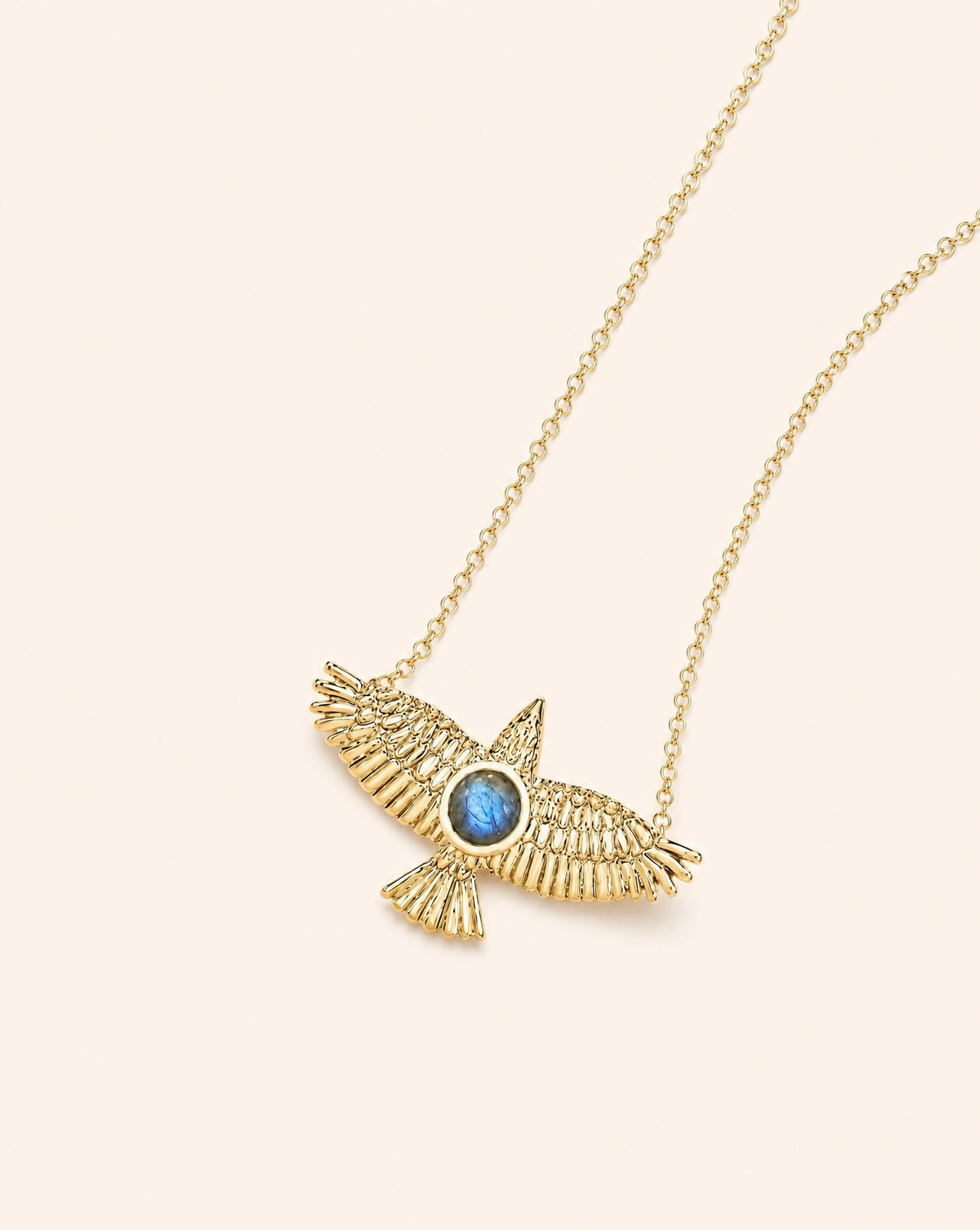 The DreamWeaver Labradorite Pendant — Gold-2