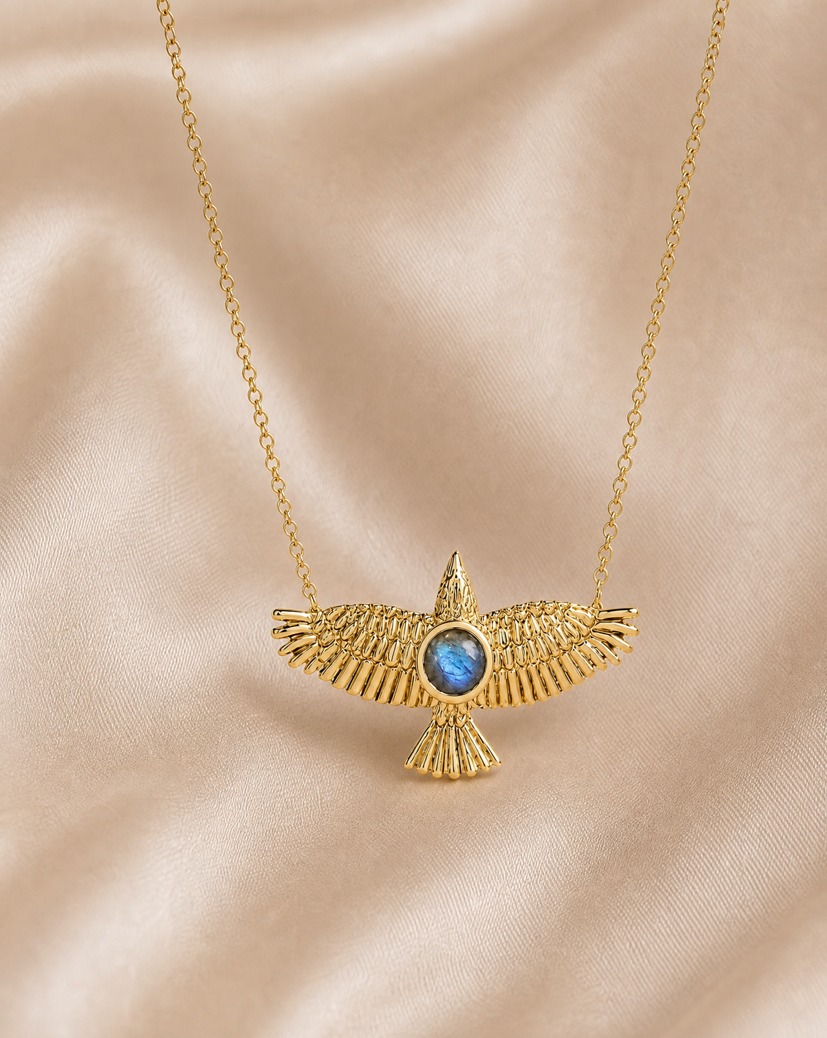 The DreamWeaver Labradorite Pendant — Gold-3