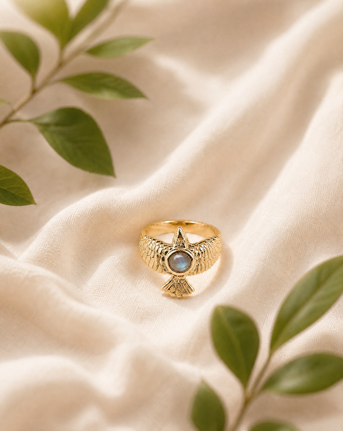 DreamWeaver Labradorite Ring, Gold