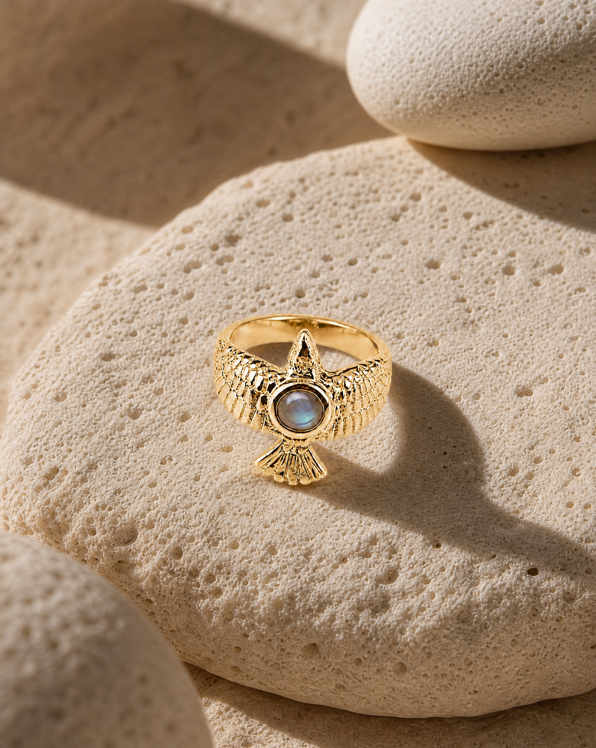 DreamWeaver Labradorite Ring, Gold