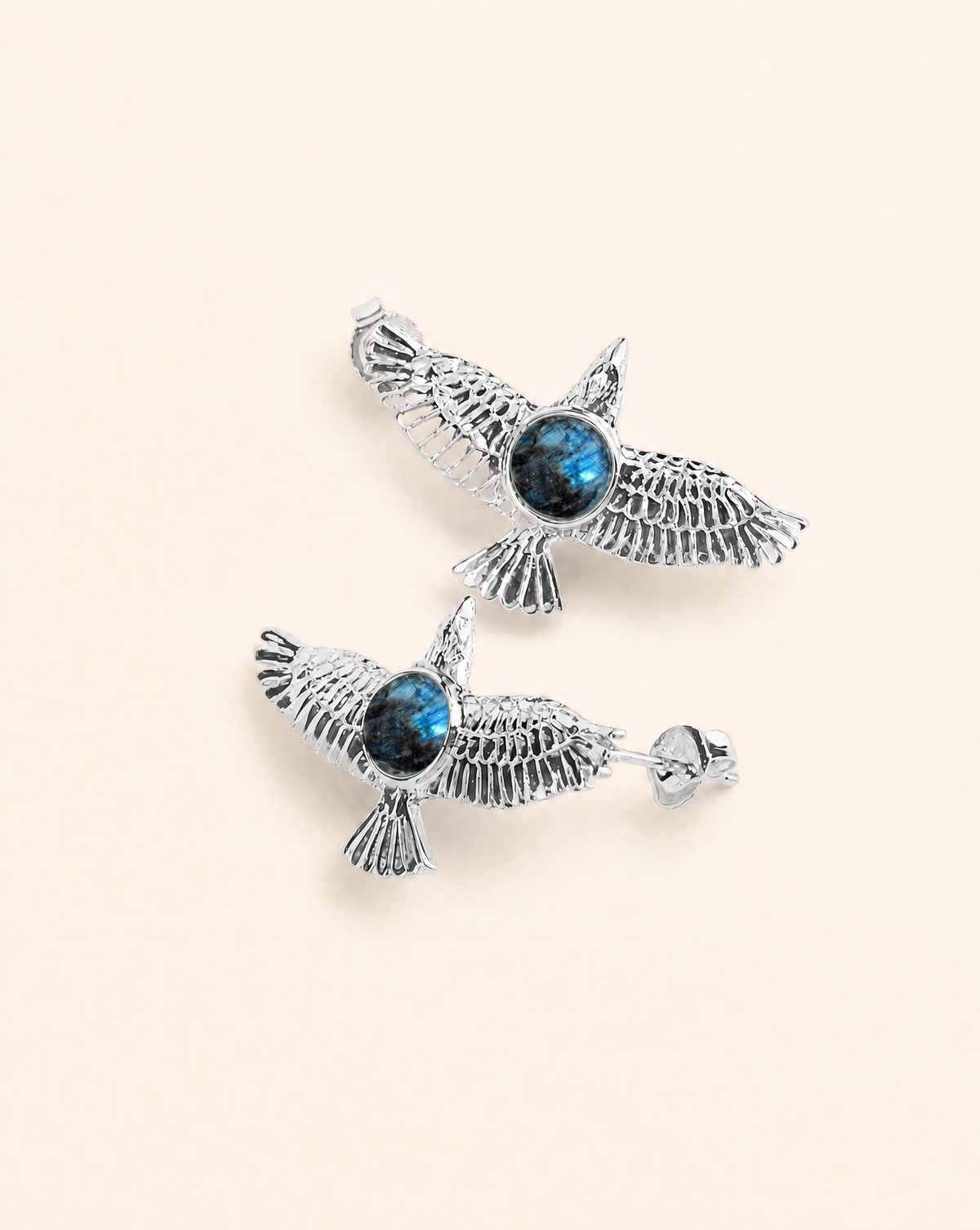 DreamWeaver Labradorite Stud Earings — Silver-1
