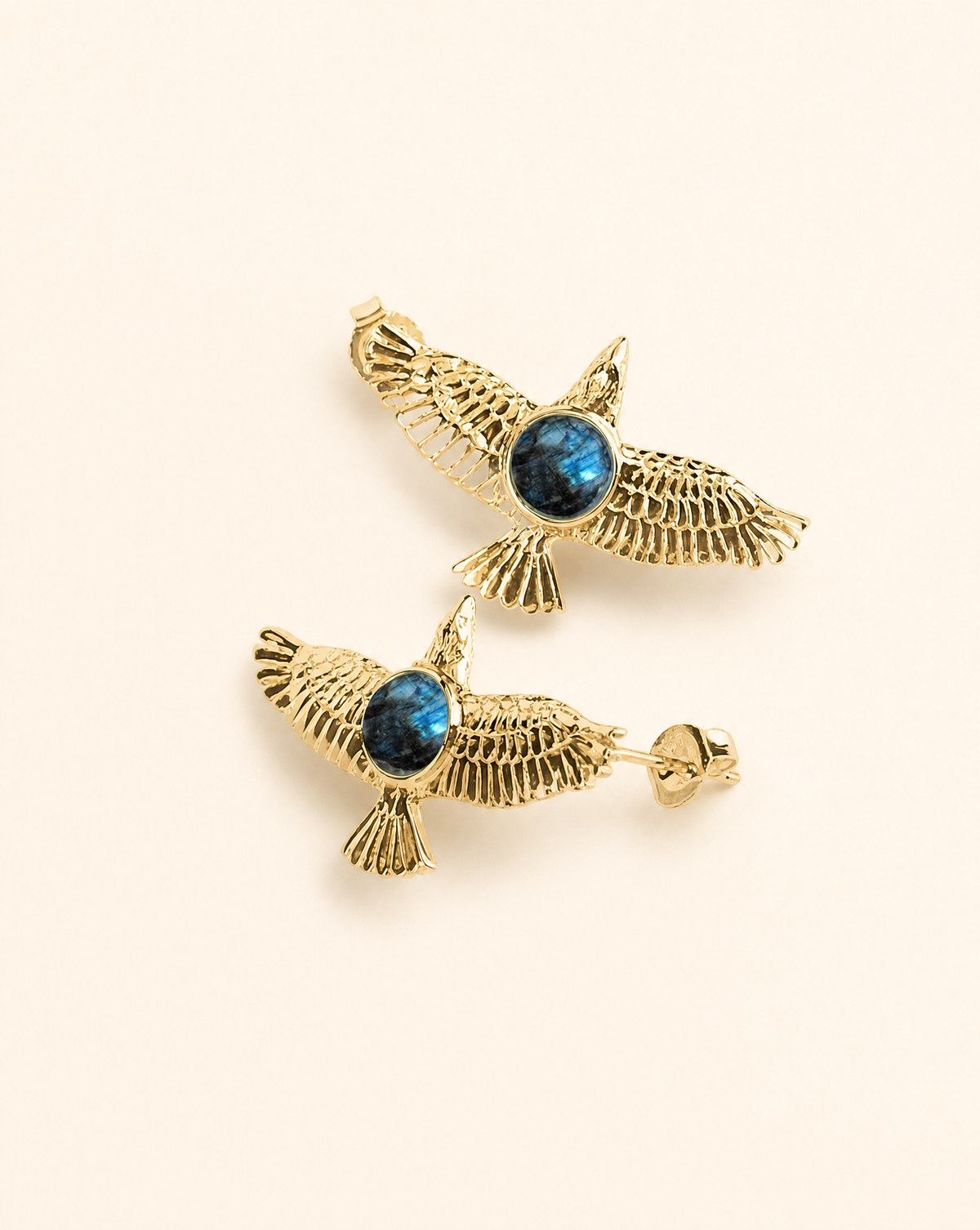 DreamWeaver Labradorite Stud Earings — Gold