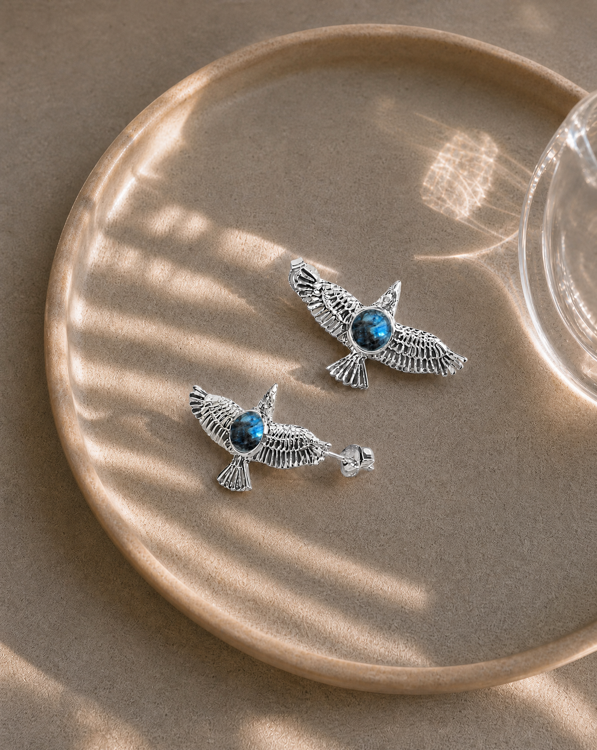 DreamWeaver Labradorite Stud Earings — Silver-2