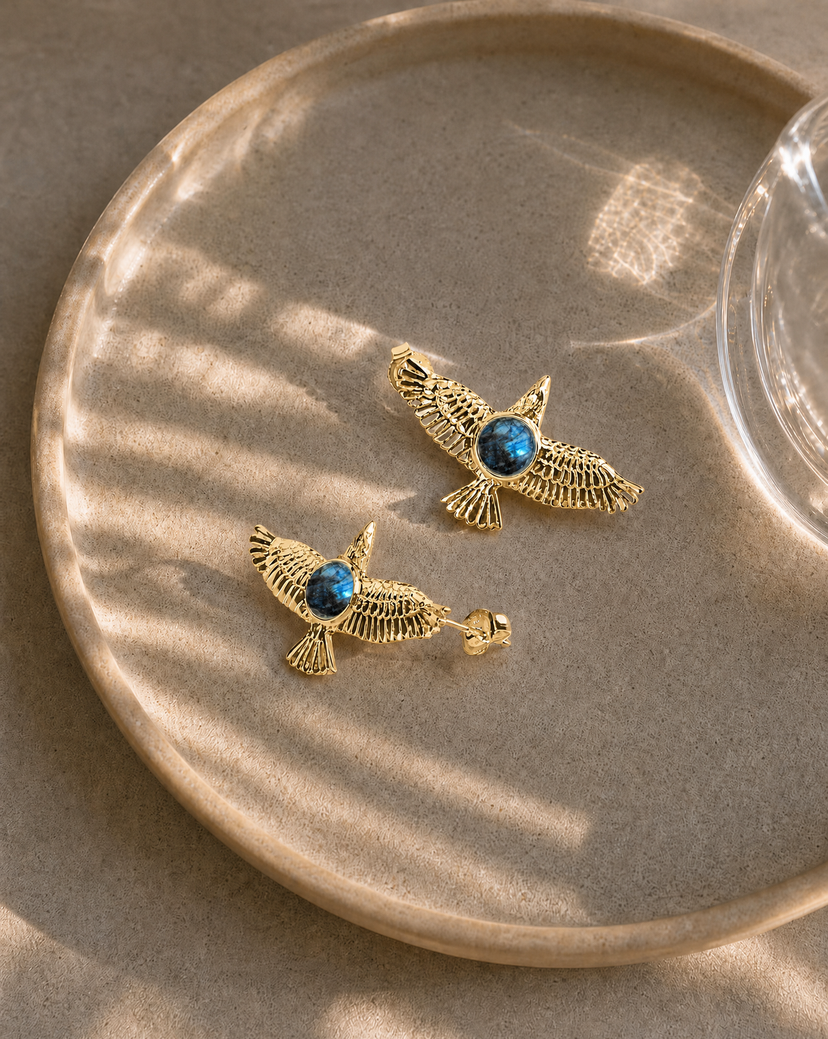 DreamWeaver Labradorite Stud Earings — Gold-2