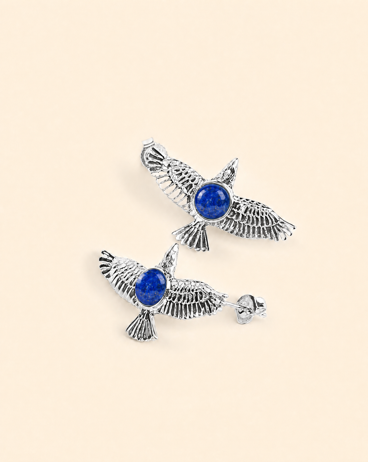 DreamWeaver Lapis Stud Earings — Silver