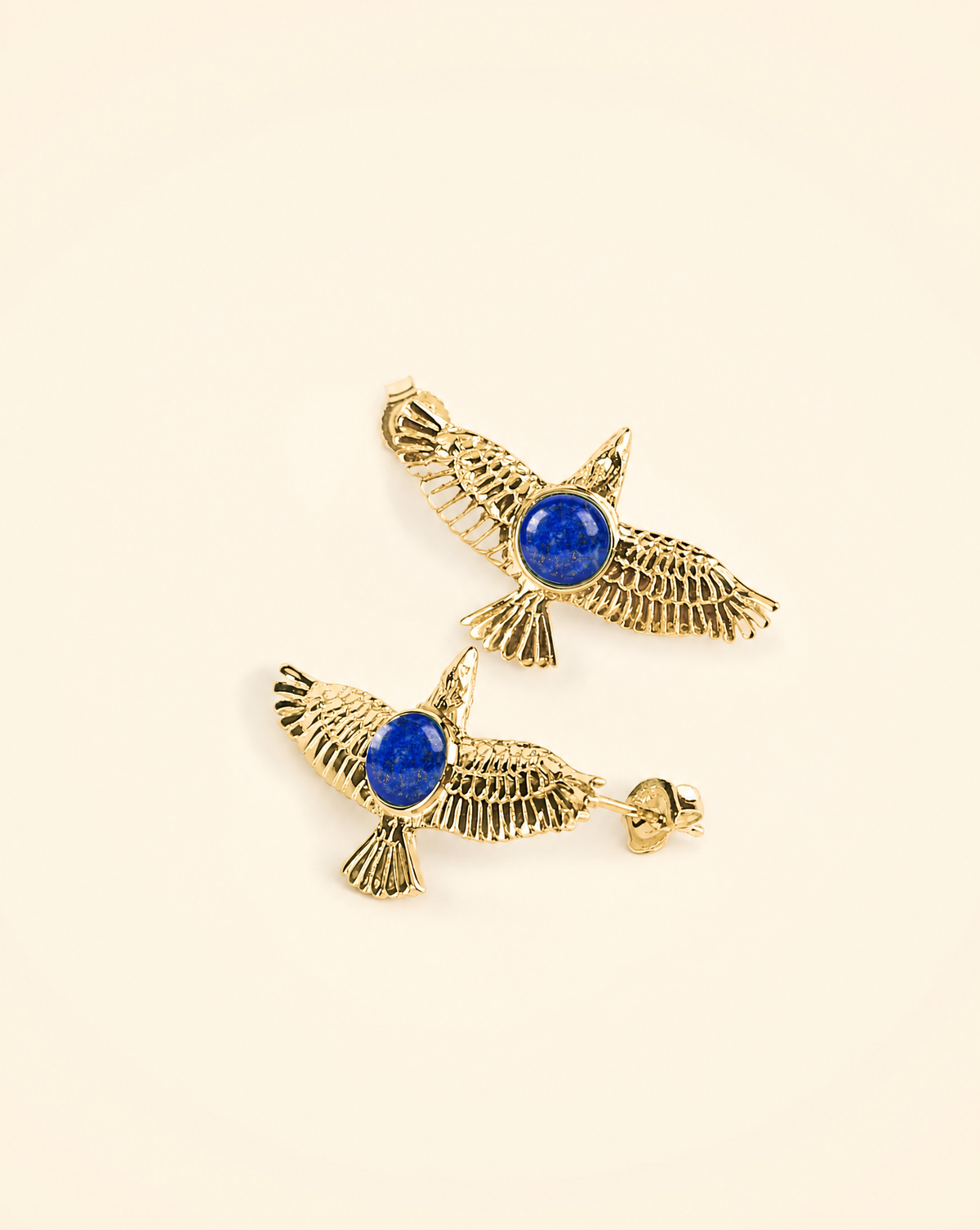 DreamWeaver Lapis Stud Earings — Gold