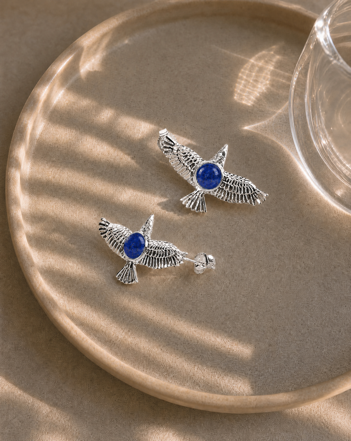 DreamWeaver Lapis Stud Earings — Silver-2