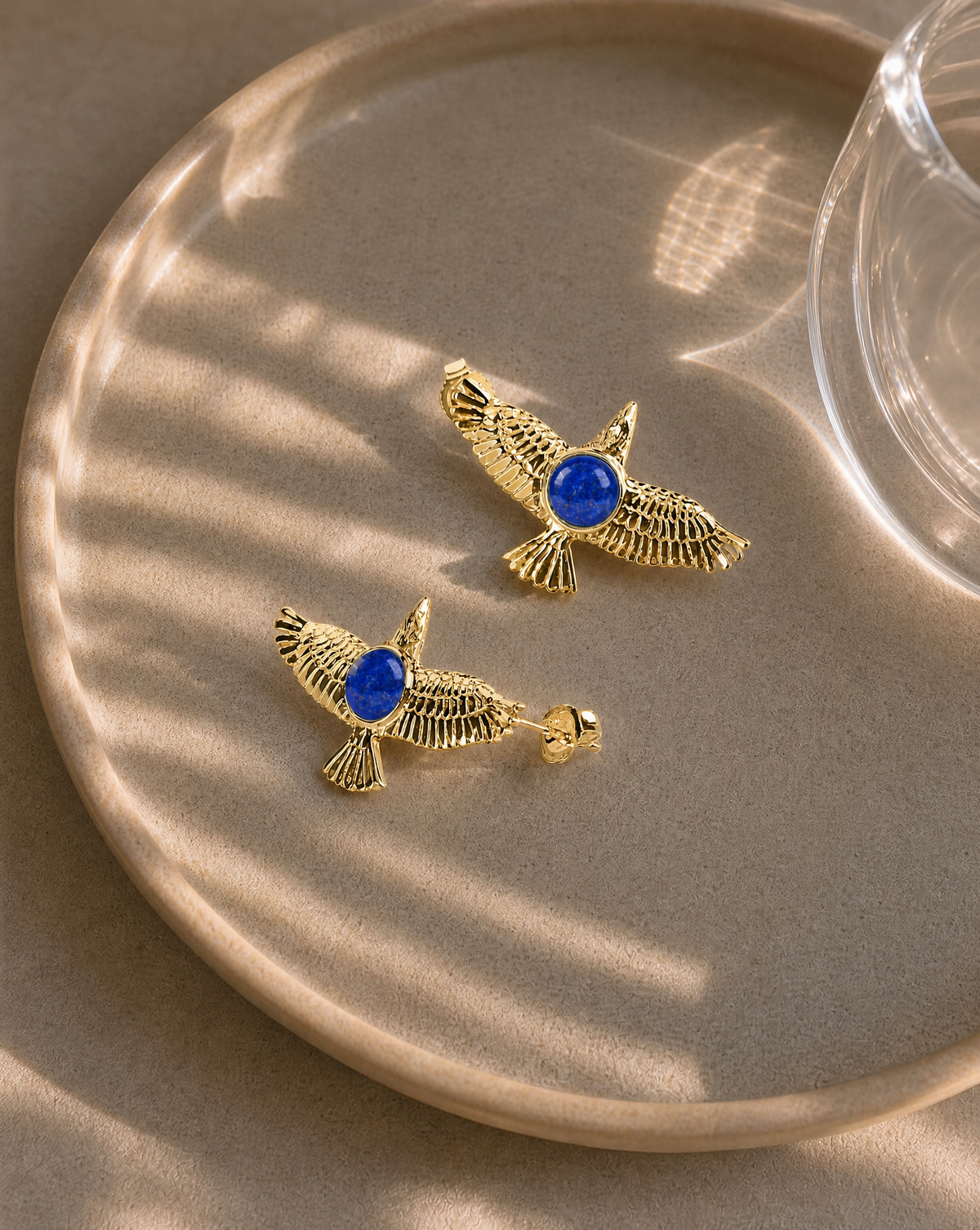 DreamWeaver Lapis Stud Earings — Gold-2