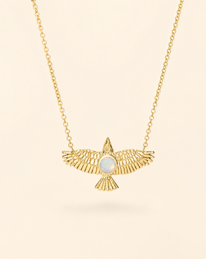 The DreamWeaver Opalite Pendant — Gold