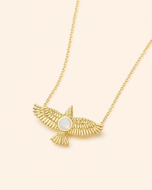 The DreamWeaver Opalite Pendant — Gold