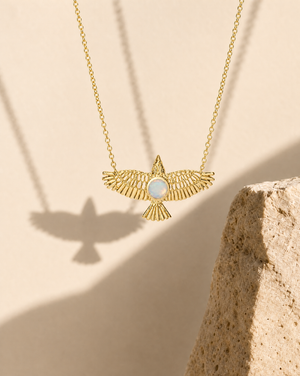 The DreamWeaver Opalite Pendant — Gold