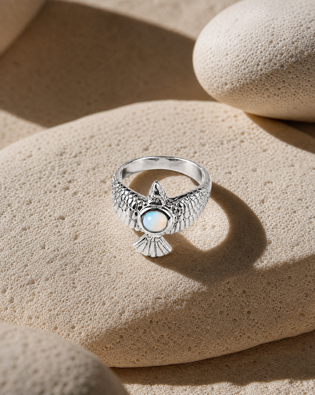 DreamWeaver Opalite Ring, Silver