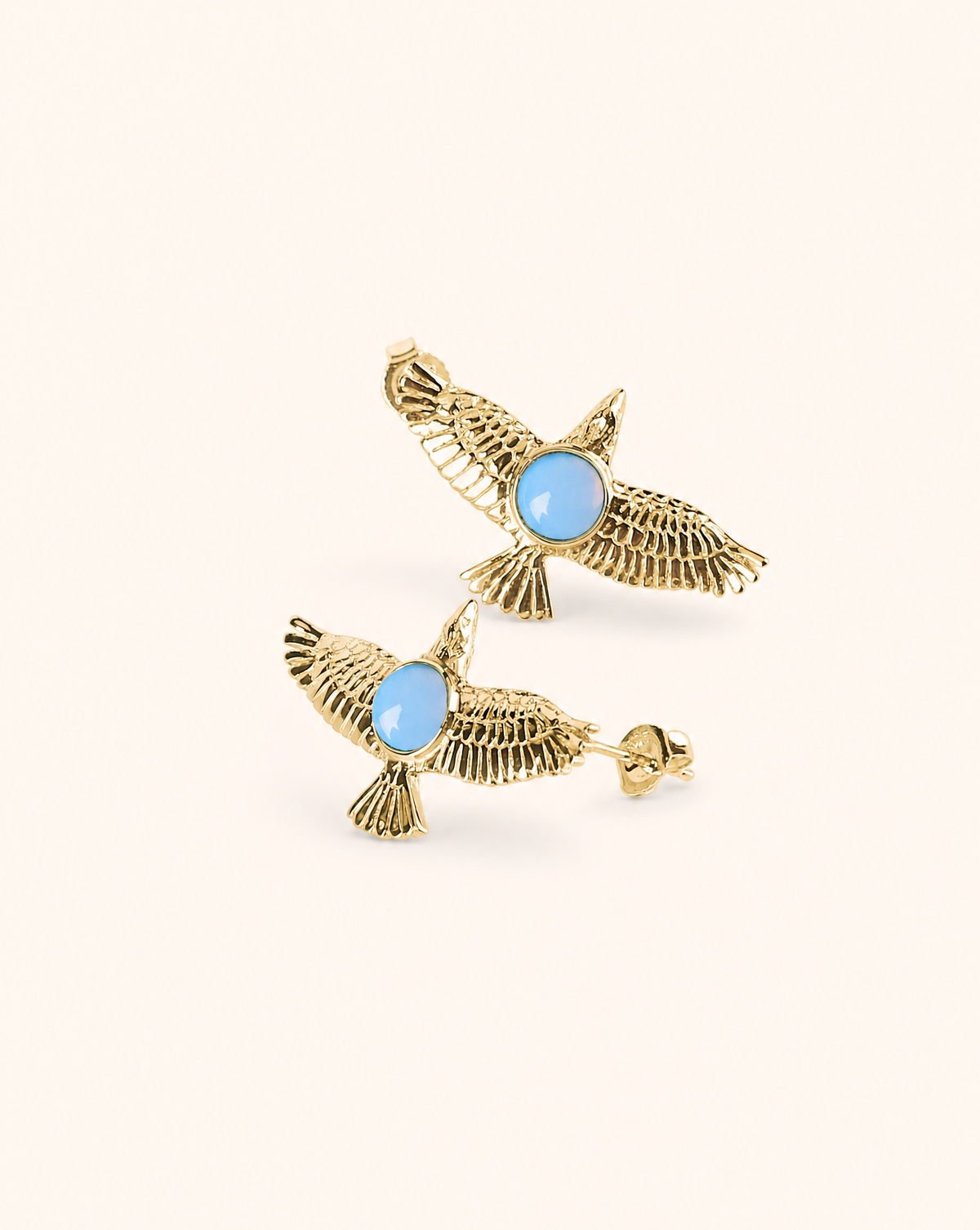 DreamWeaver Opalite Stud Earings — Gold