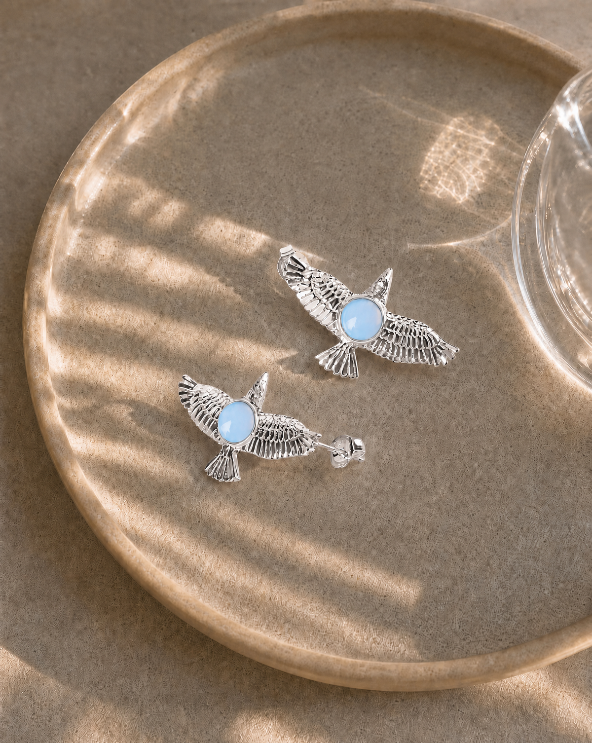 DreamWeaver Opalite Stud Earings — Silver-2
