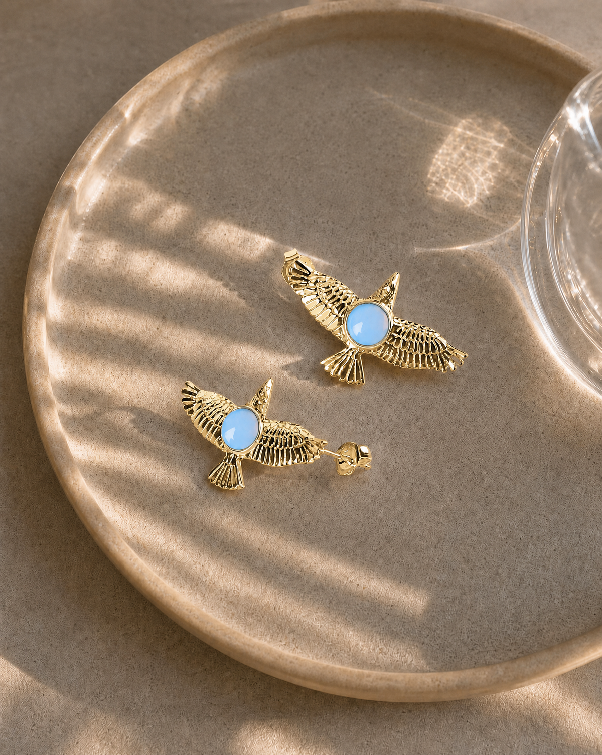 DreamWeaver Opalite Stud Earings — Gold-2