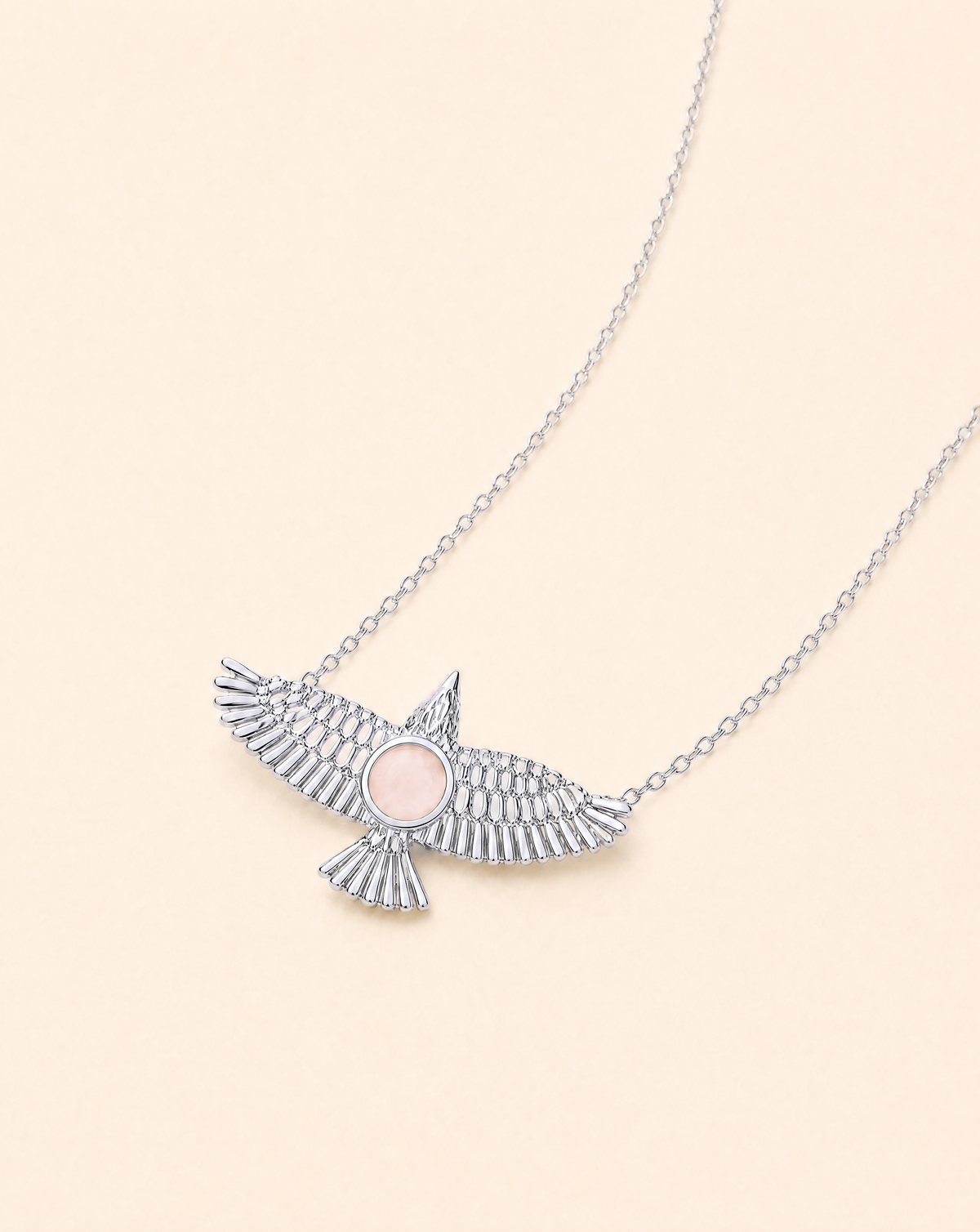 The DreamWeaver Rose Quartz Pendant — Silver-2