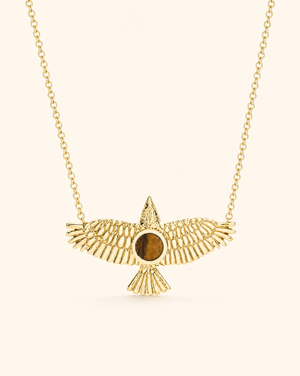 The DreamWeaver Tiger's Eye Pendant — Gold