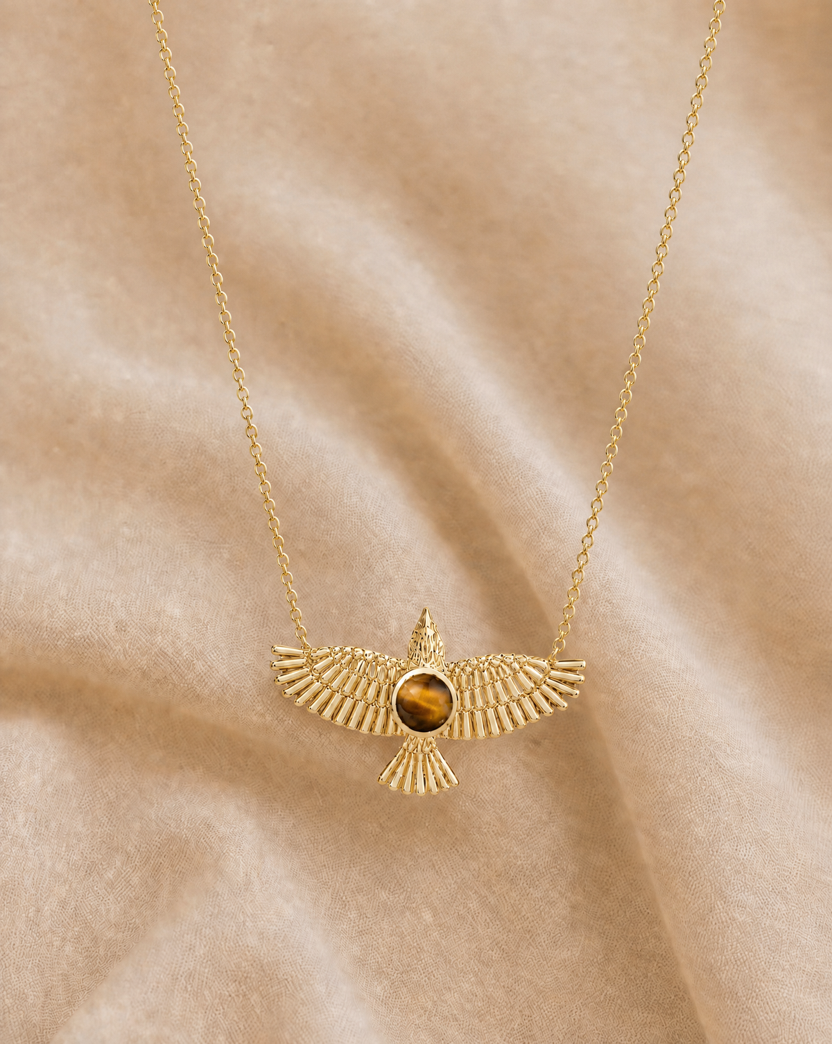The DreamWeaver Tiger's Eye Pendant — Gold-3