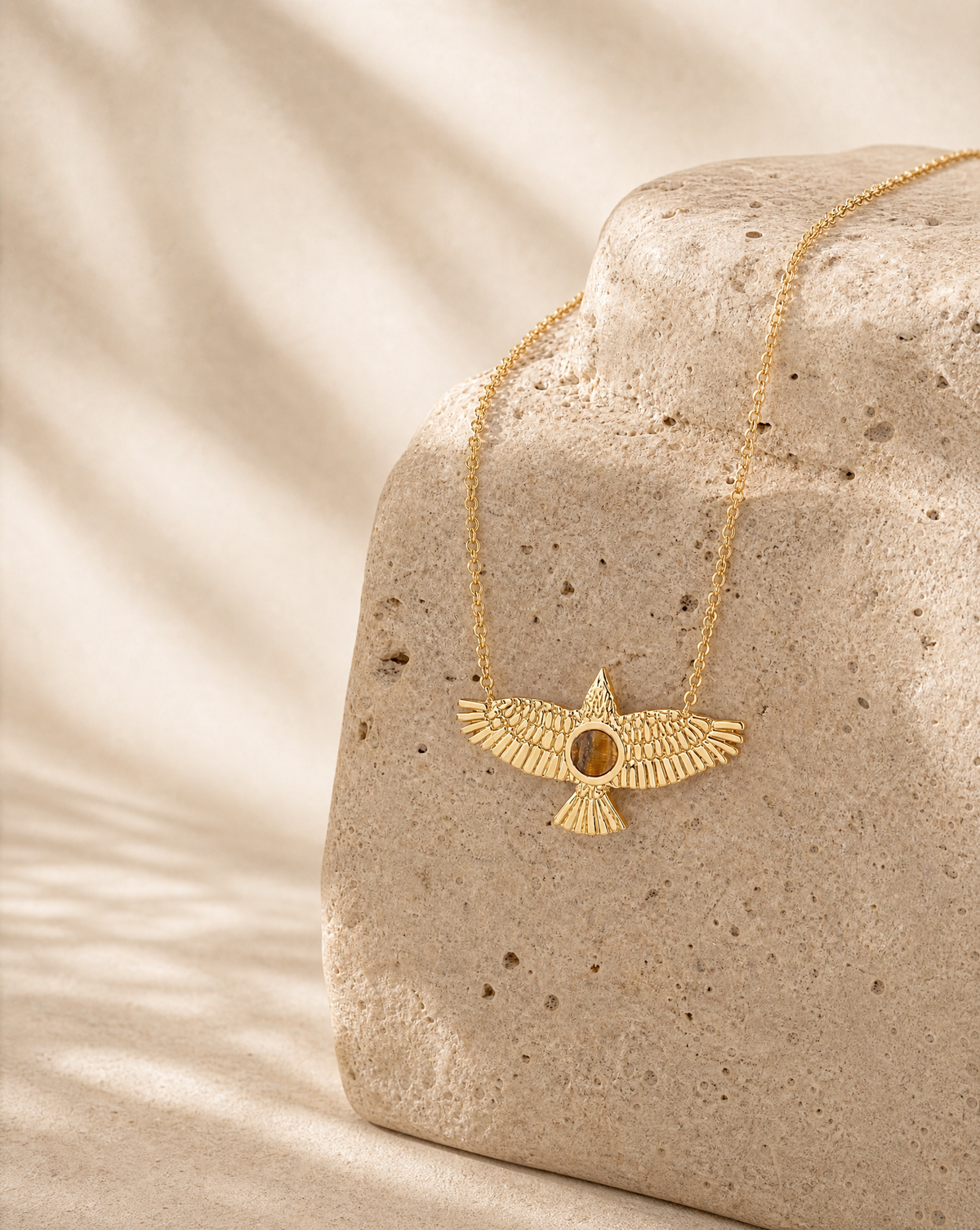 The DreamWeaver Tiger's Eye Pendant — Gold-4