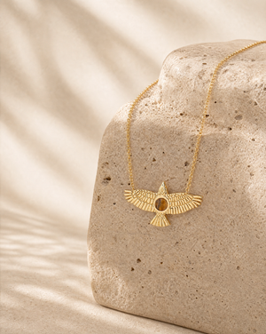 The DreamWeaver Tiger's Eye Pendant — Gold