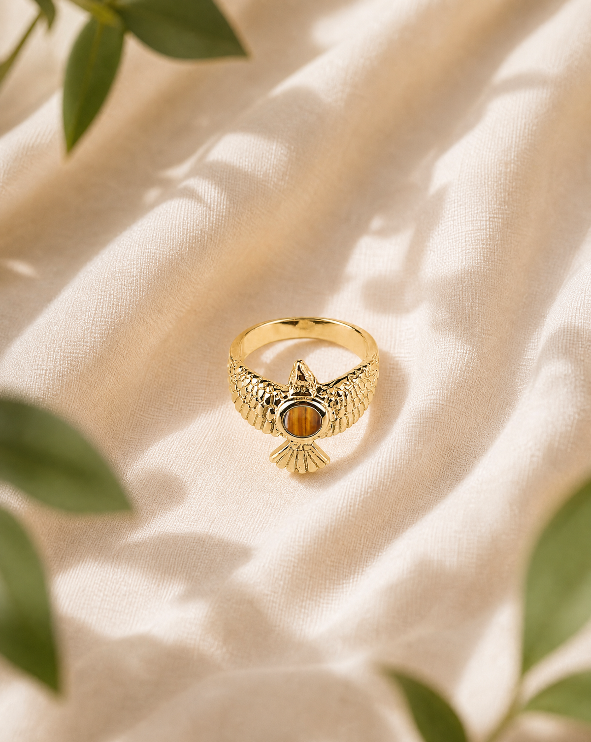 DreamWeaver Tiger's Eye Ring, Gold-3