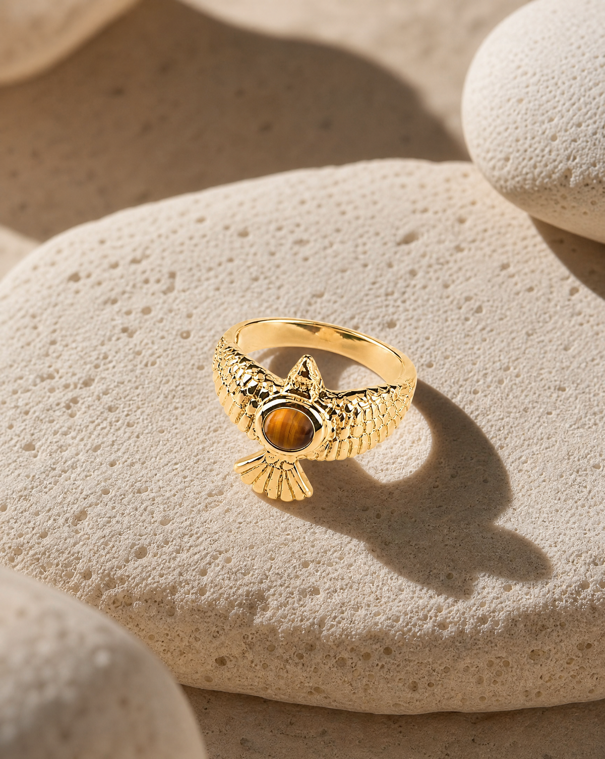 DreamWeaver Tiger's Eye Ring, Gold-4
