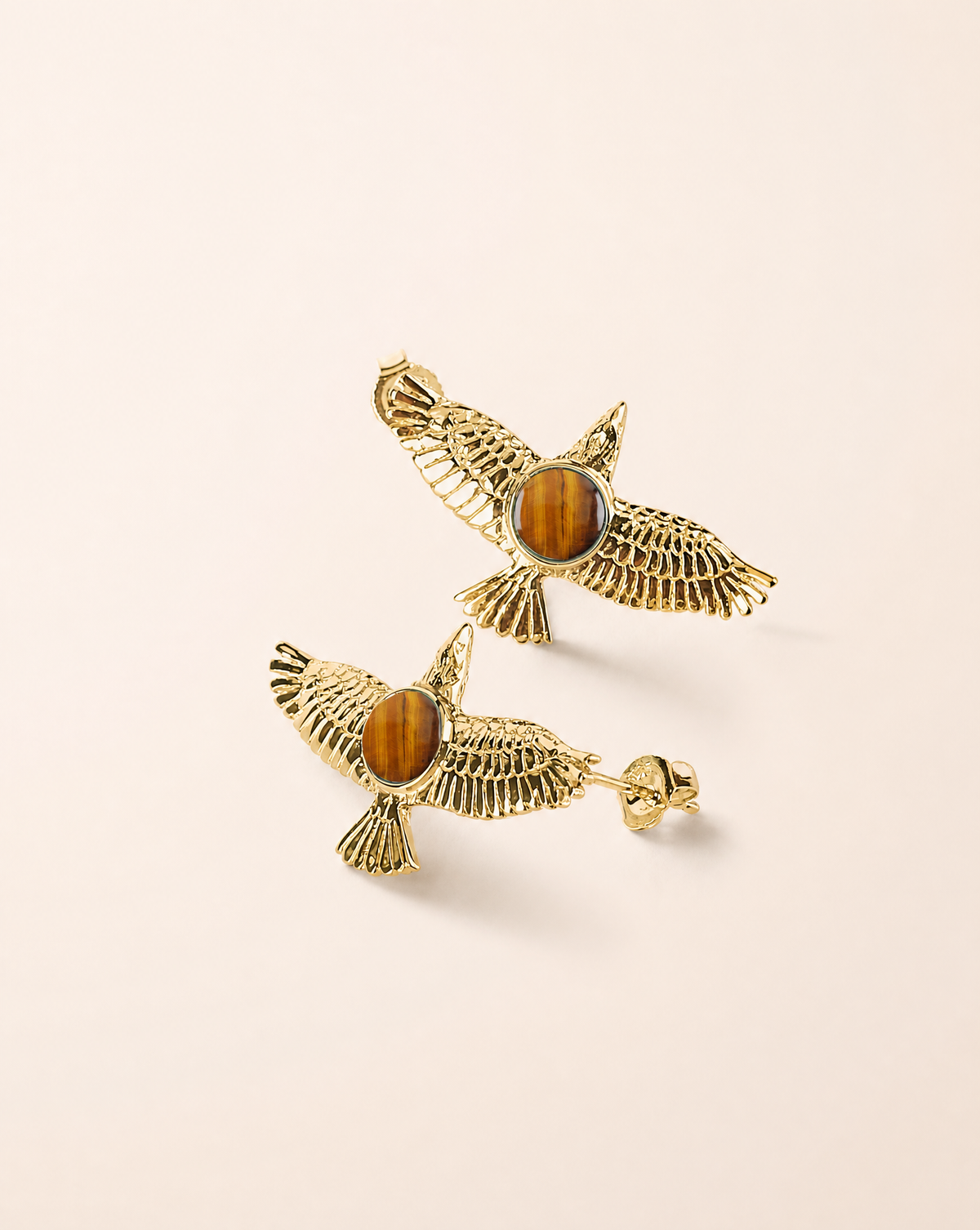 DreamWeaver Tiger's Eye Stud Earings — Gold