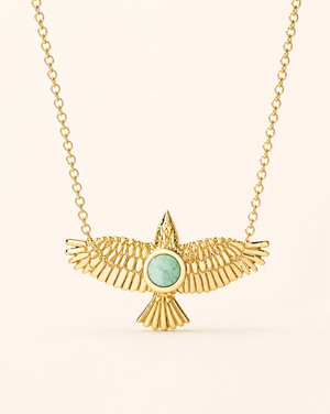 The DreamWeaver Turquoise Pendant — Gold