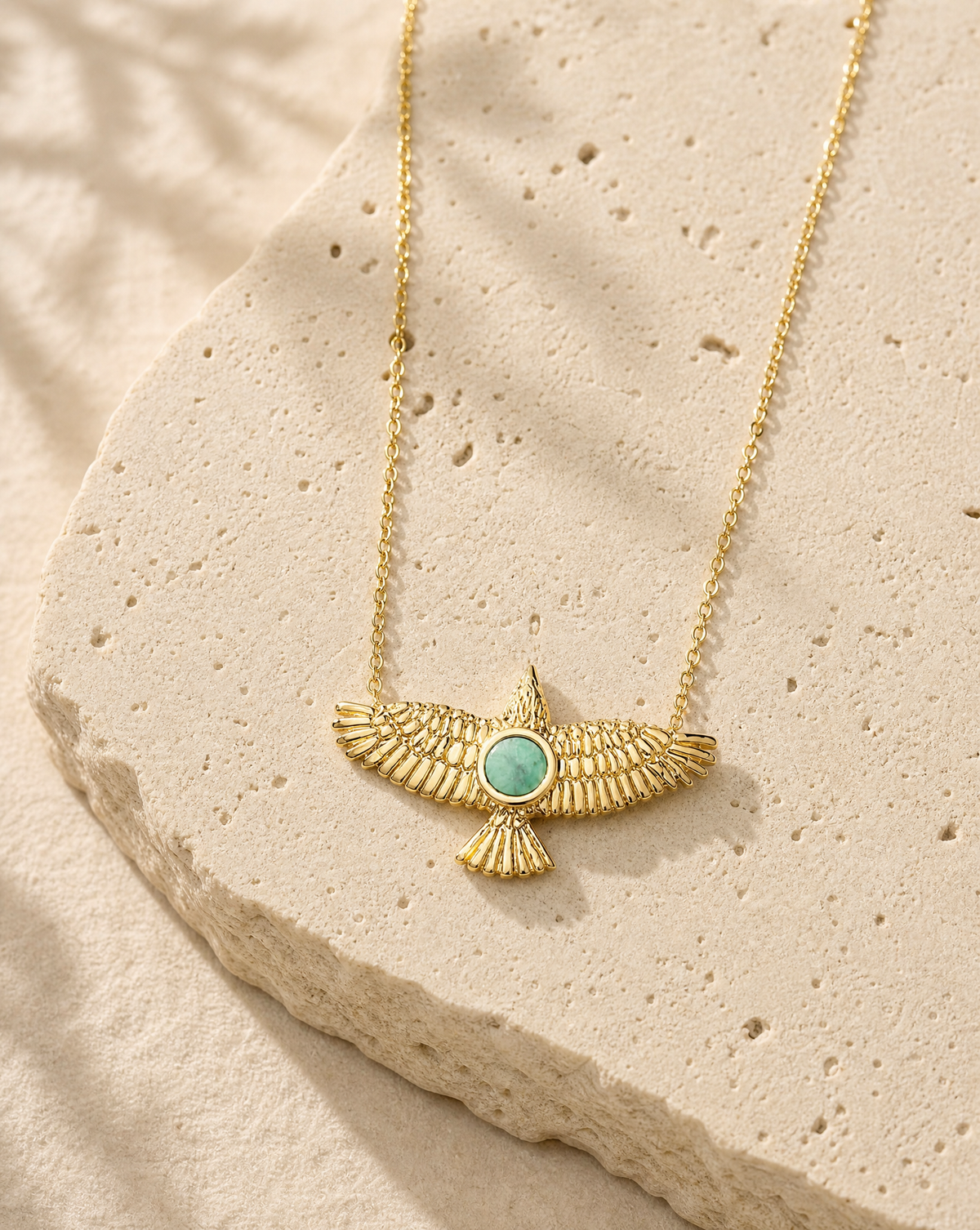 The DreamWeaver Turquoise Pendant — Gold-3