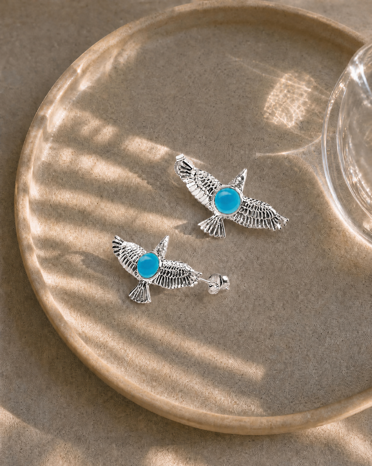 DreamWeaver Turquoise Stud Earings — Silver-2