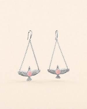 DreamWeaver Rose Quartz Earrings — Silver