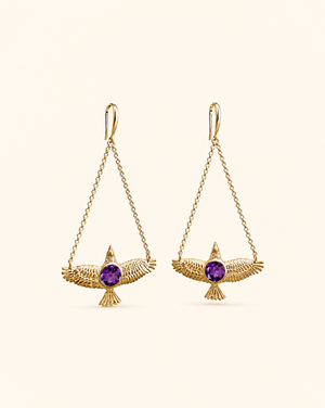 DreamWeaver Amethyst Earrings — Gold