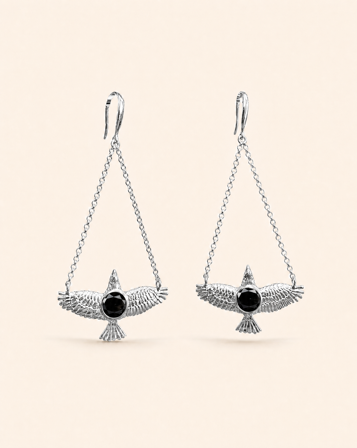 DreamWeaver Black Tourmaline Earrings — Silver