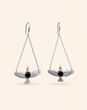 DreamWeaver Black Tourmaline Earrings — Silver