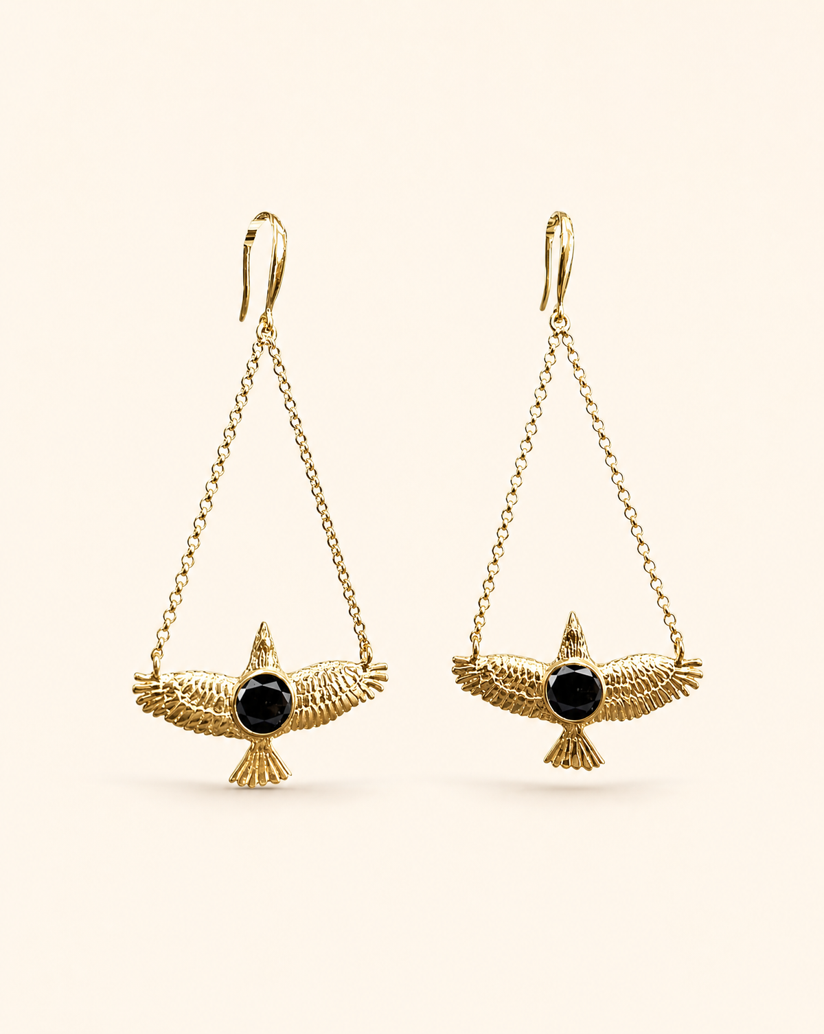 DreamWeaver Black Tourmaline Earrings — Gold