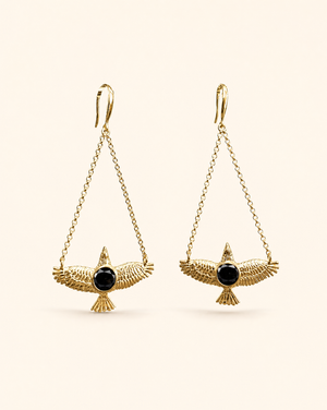 DreamWeaver Black Tourmaline Earrings — Gold