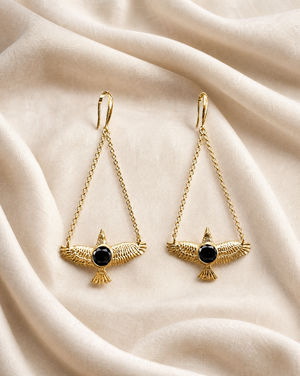 DreamWeaver Black Tourmaline Earrings — Gold