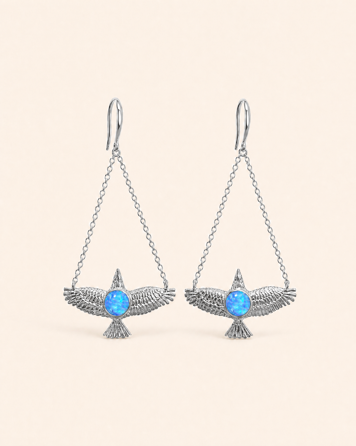 DreamWeaver Blue Opal Earrings — Silver