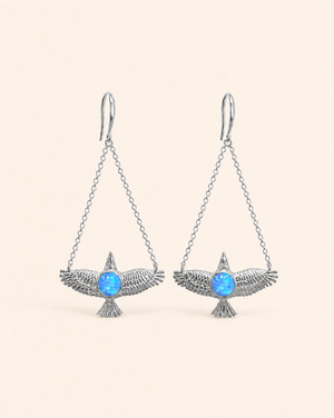 DreamWeaver Blue Opal Earrings — Silver