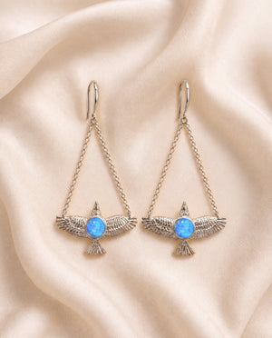 DreamWeaver Blue Opal Earrings — Silver