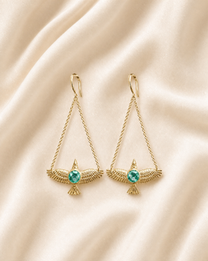 DreamWeaver Chrysocolla Earrings — Gold