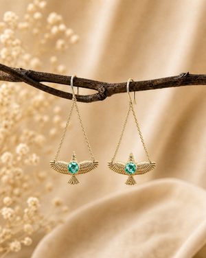 DreamWeaver Chrysocolla Earrings — Gold