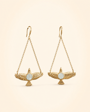 DreamWeaver Clear Quartz Earrings — Gold