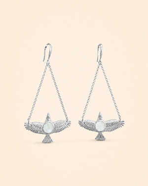DreamWeaver Clear Quartz Earrings — Silver