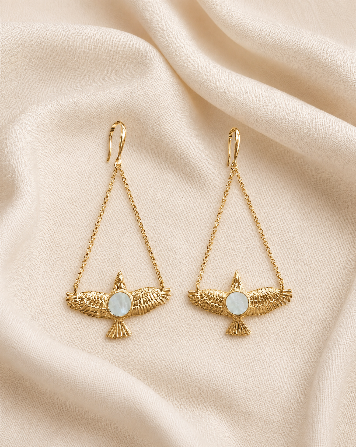 DreamWeaver Clear Quartz Earrings — Gold
