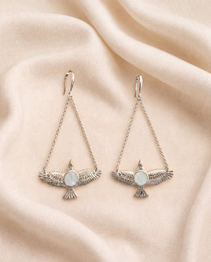 DreamWeaver Clear Quartz Earrings — Silver