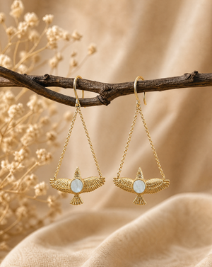 DreamWeaver Clear Quartz Earrings — Gold